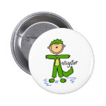 Stick Figure In Alligator Suit Button