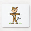 Stick Figure In Bear Suit Mousepad