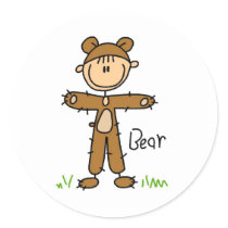 Stick Figure In Bear Suit Sticker