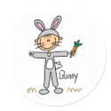 Stick Figure In Bunny Suit Sticker