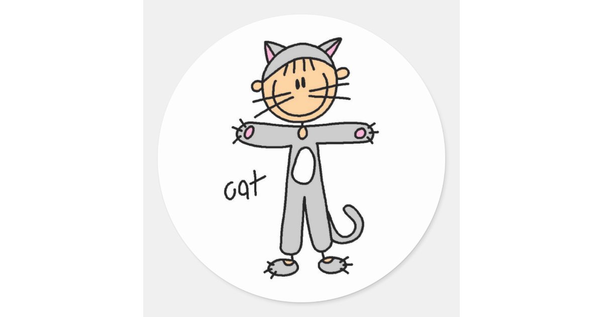 how to draw a stick figure cat