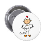 Stick Figure In Chicken Suit Button