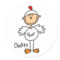 Stick Figure In Chicken Suit Sticker