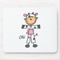 Stick Figure In Cow Suit Mousepad