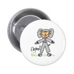 Stick Figure In Elephant Suit Button