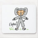 Stick Figure In Elephant Suit Mousepad