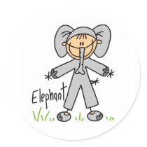 Stick Figure In Elephant Suit Sticker