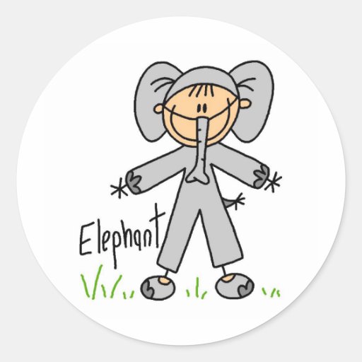 Stick Figure In Elephant Suit Sticker Zazzle