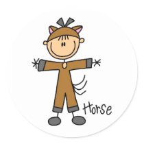 Stick Figure In Horse Suit Sticker