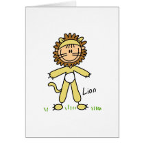 Stick Figure In Lion Suit Card
