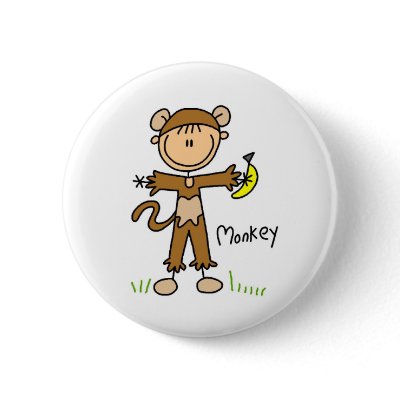 Stick Figure In Monkey Suit Button by stick_figures