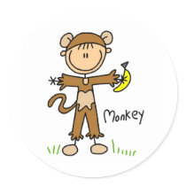 Stick Figure In Monkey Suit Sticker
