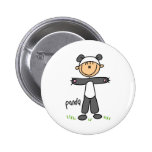 Stick Figure In Panda Suit Button