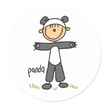 Stick Figure In Panda Suit Sticker