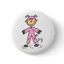Stick Figure In Pig Suit Button
