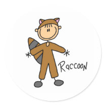Stick Figure In Raccoon Suit Sticker