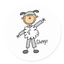 Stick Figure In Sheep Suit Sticker