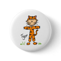 Stick Figure In Tiger Suit Button by stick_figures Stick Figure In Tiger Suit Button