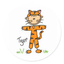Stick Figure In Tiger Suit Sticker