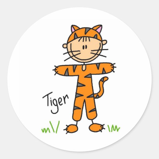 Stick Figure In Tiger Suit Sticker Zazzle
