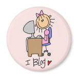 Stick Figure Internet Blogger Magnet