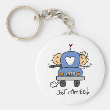 Stick Figure Just Married Key Chain