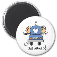   Stick Figure Just Married Magnets
