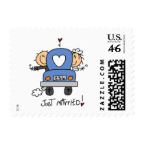 Stick Figure Just Married Postage Stamps