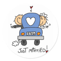 Stick Figure Just Married stickers