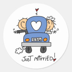   Stick Figure Just Married Stickers