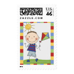 Stick Figure Kids Cards and Gifts Postage Stamp