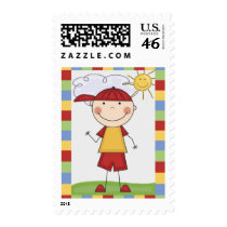 Stick Figure Kids Cards and Gifts postage by stick_figures Stick Figure Kids Cards and Gifts postage