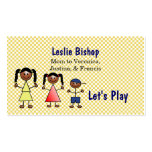 Stick Figure Kids Custom Mommy Card Business Cards