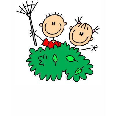 Stick Figure Kids Doing Yardwork Tshirt by stick_figures