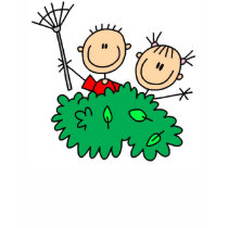 Stick Figure Kids Doing Yardwork t-shirts by stick_figures Stick Figure Kids Doing Yardwork t-shirts