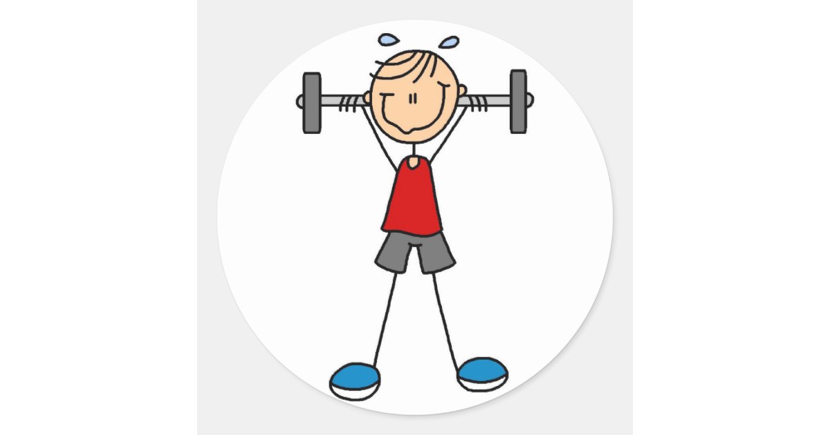 Stick Figure Lifting Weights Sticker Zazzle