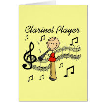 Stick Figure Male Clarinet Player Tshirts and Gift Cards