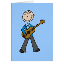 Stick Figure Male Guitar Player T-shirts and Gifts Cards