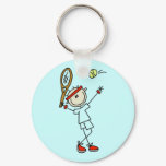 Stick Figure Mens Tennis Keychain