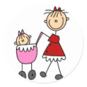 Stick Figure Mom And Baby Sticker