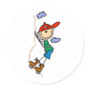 Stick Figure Mountain Climbing Stickers