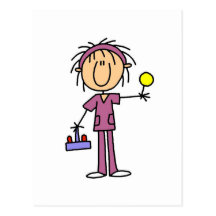 Stick Figure Nurse With Lollipop Tshirts and Gifts Postcard