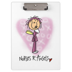 Stick Figure Nurses R Angels Clipboard
