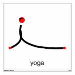 Stick figure of cobra yoga pose with yoga text. wall skins