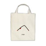 Stick figure of downward dog pose with yoga text. tote bag