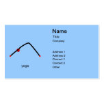 Stick figure of downward dog pose with yoga text. business cards