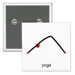 Stick figure of downward dog pose with yoga text. pin