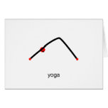 Stick figure of downward dog pose with yoga text. greeting cards