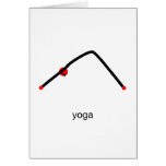 Stick figure of downward dog pose with yoga text. cards