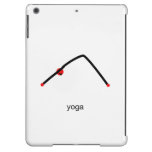 Stick figure of downward dog pose with yoga text. iPad air cover